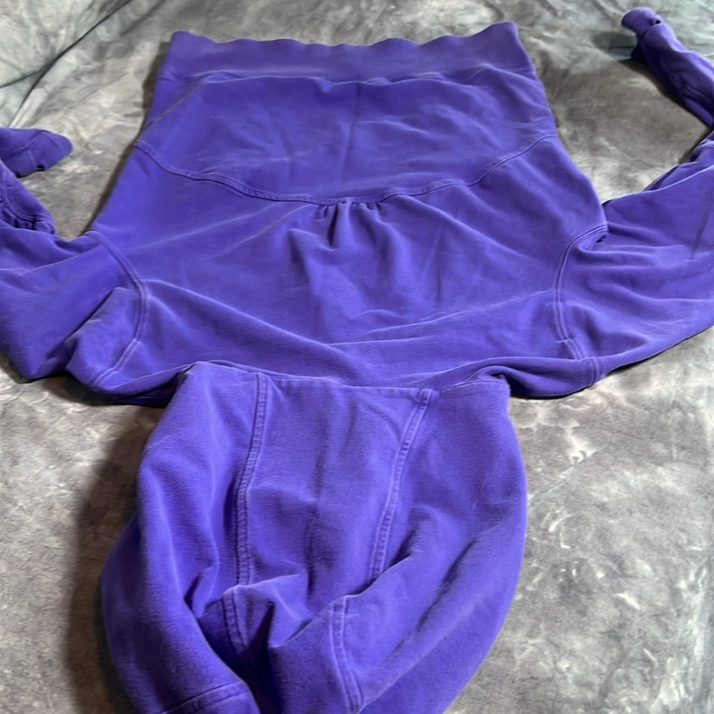 Lululemon Distressed Full Zip Hoodie, Thumb Holes, approximate size 8 - Picture 13 of 16